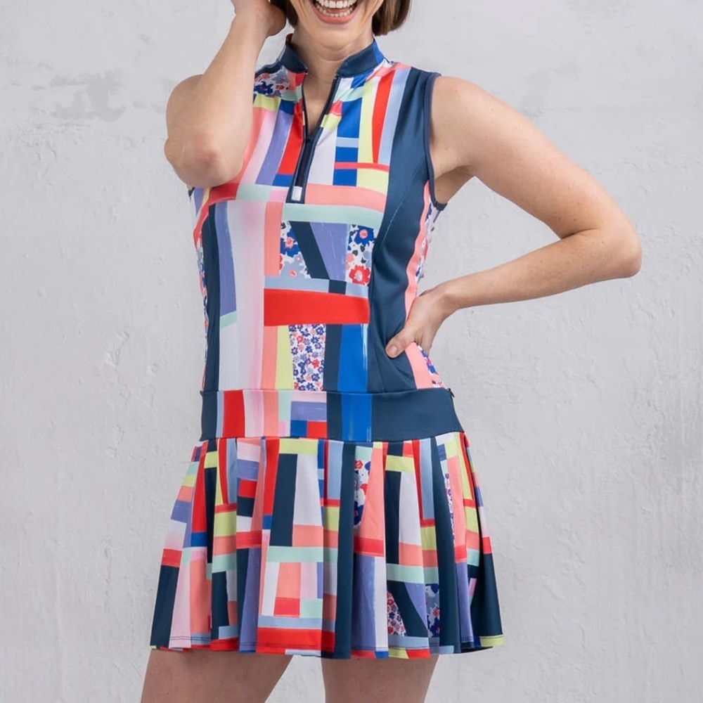 Lucky in Love Colorful Patchwork Mini Dress
